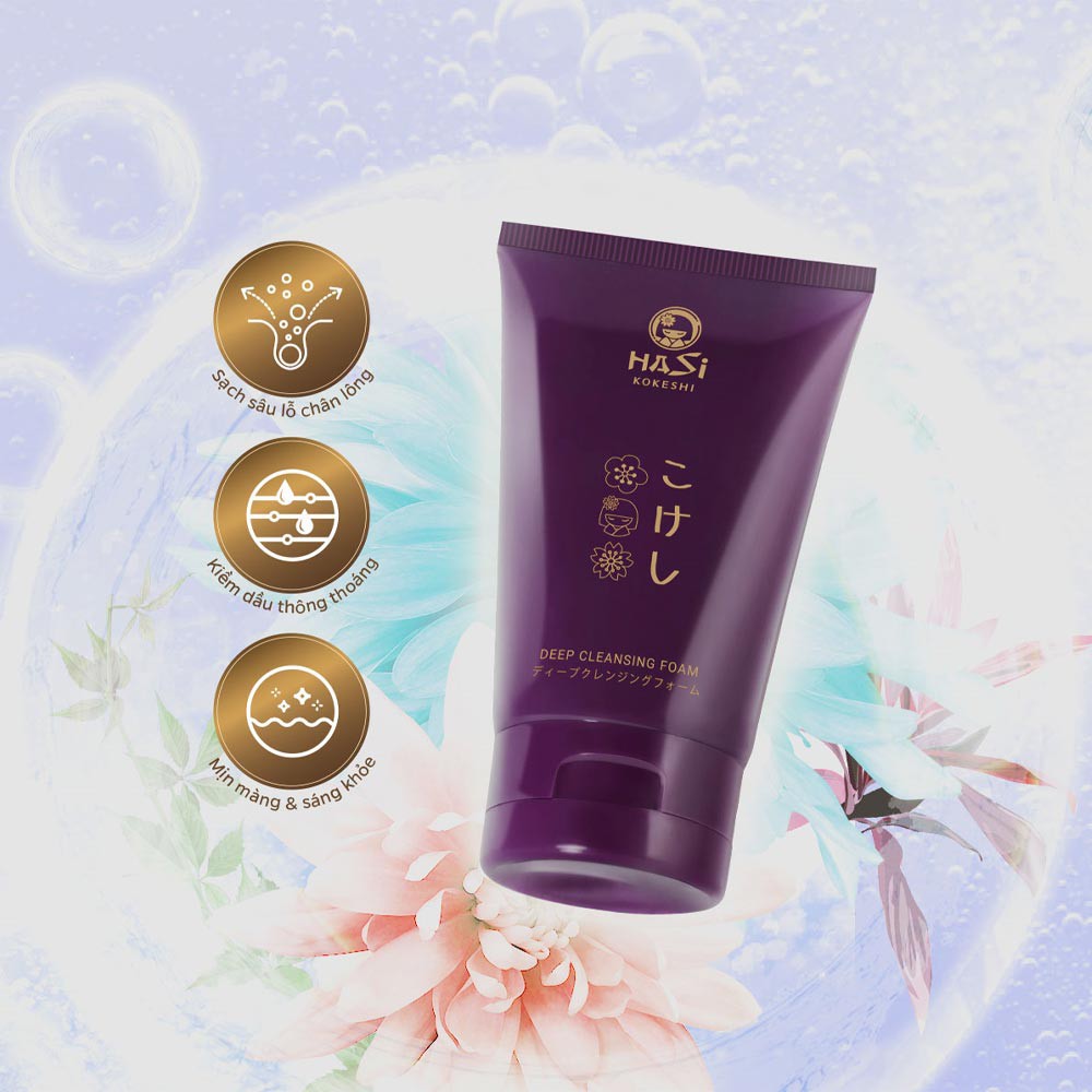 Sữa Rửa Mặt Hasi Kokeshi Sáng Da Và Làm Sạch Sâu Deep Clean Foam 100ml