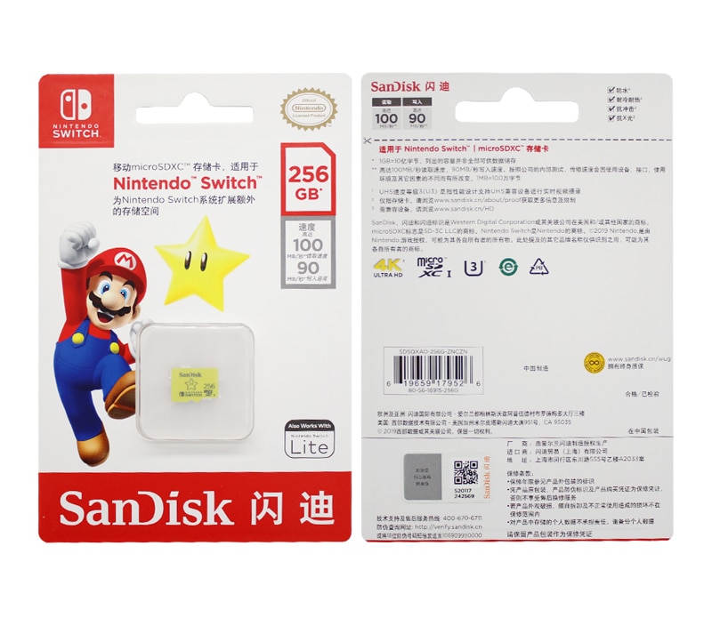 SANDISK Thẻ Nhớ Micro Sd 256gb 128gb 64gb Tar Memoir 4k Ultra Hd Tf Cho Nintendo Interrupter