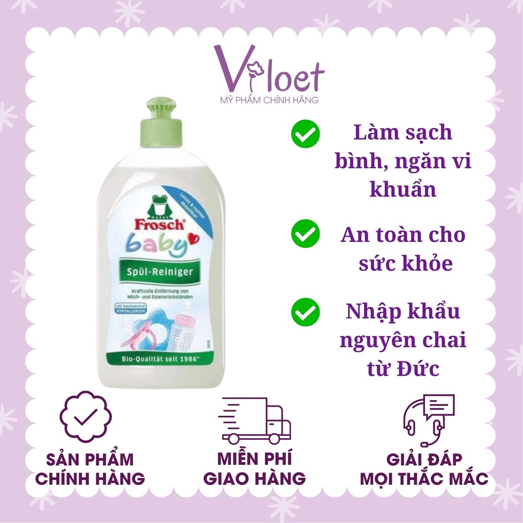 Nước rửa bình sữa, núm ti cho bé Baby Spül-Reiniger 500ml, dụng cụ trẻ em - Shop Viloet