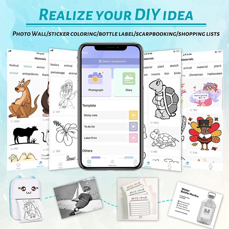 Nhãn Dán Máy In Nhiệt Di Động Mini Bluetooth V4.0 200 DPI