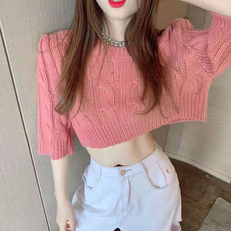 Áo Sweater Dáng Rộng Lưng Cao Thời Trang Mùa Đông 2022 Cho Nữ