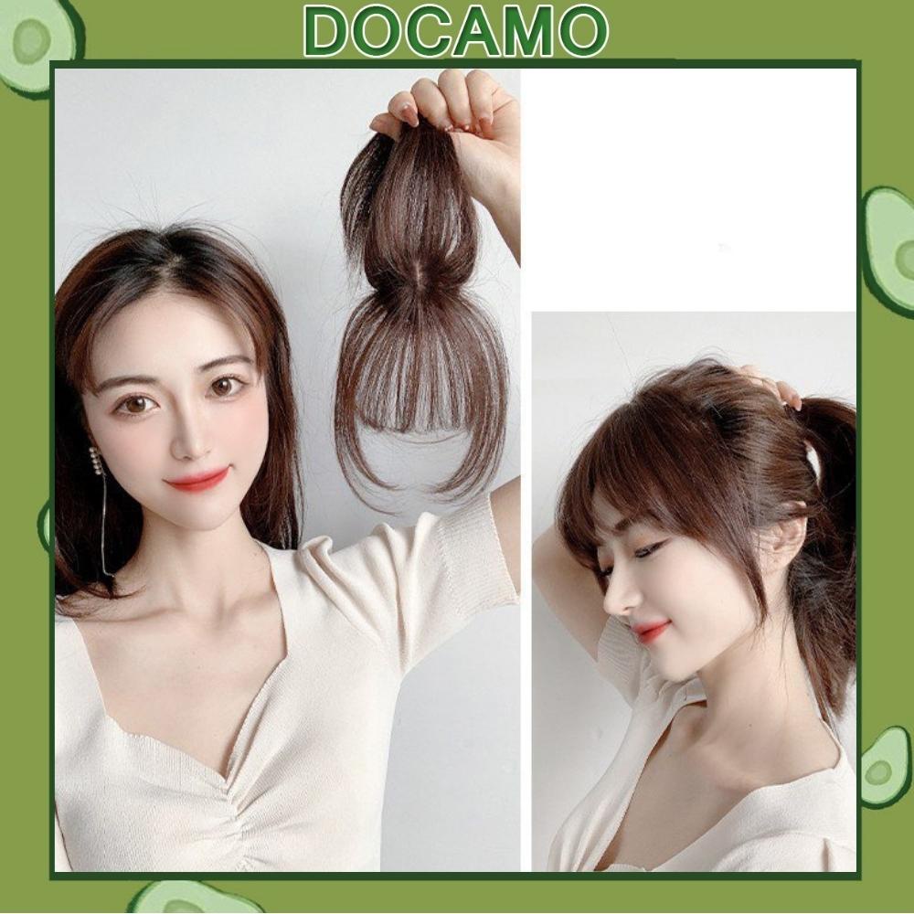 Mái giả nữ Docamo tóc giả mái 3D mềm mượt 2 kẹp Hàn Quốc cao cấp TG23
