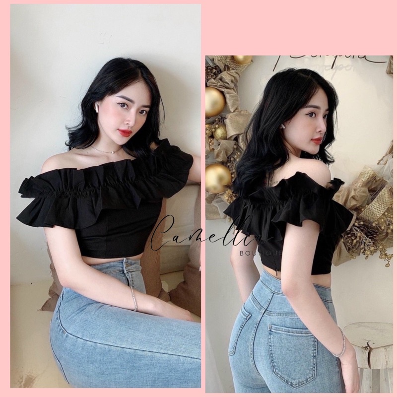 [Hàng Thiết Kế Cao Cấp] Áo Trễ Vai Bèo Nhún TKSA261