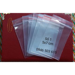 100g túi zip viền đỏ miết mép số 1 kt 5x7 cm