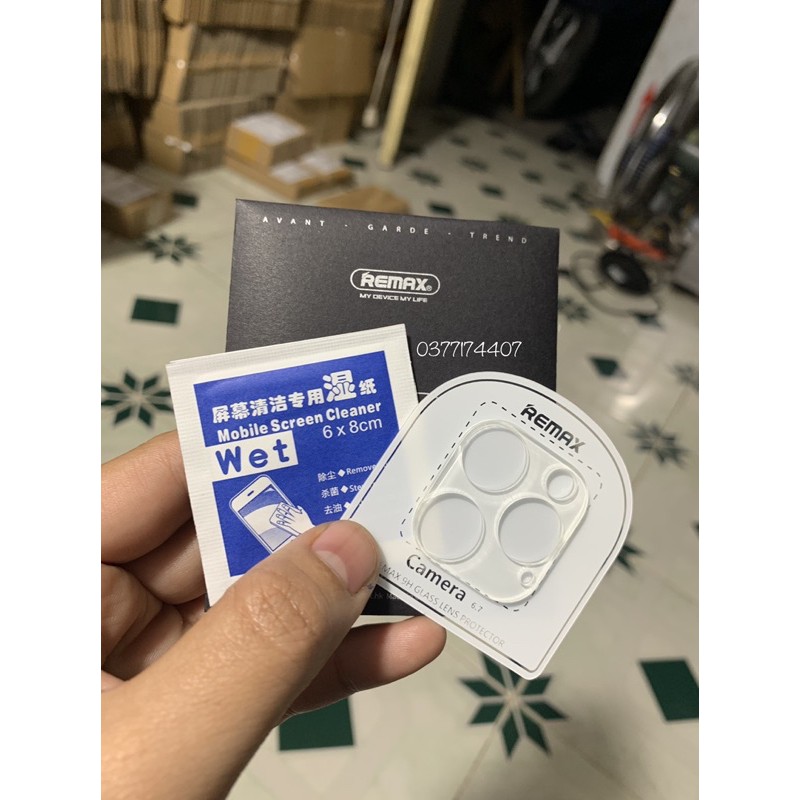 Dán kính Remax bảo vệ cụm camera iPHone 14 Pro Max, 14,13 Pro max,  12, 12 Pro, 12 Pro Max  trong suốt chính hãng Gl-57