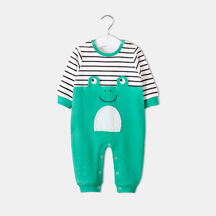 Bộ BODY dài tay cho bé bodysuit dài tay họa tiết ếch xanh chất cotton hàng xuất khẩu