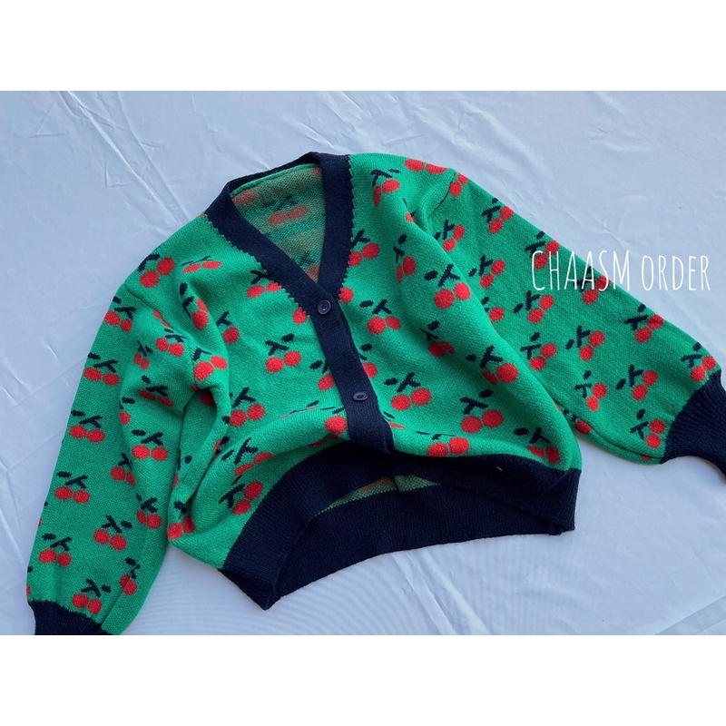 SẴN - áo len thu đông hoạ tiết cherry