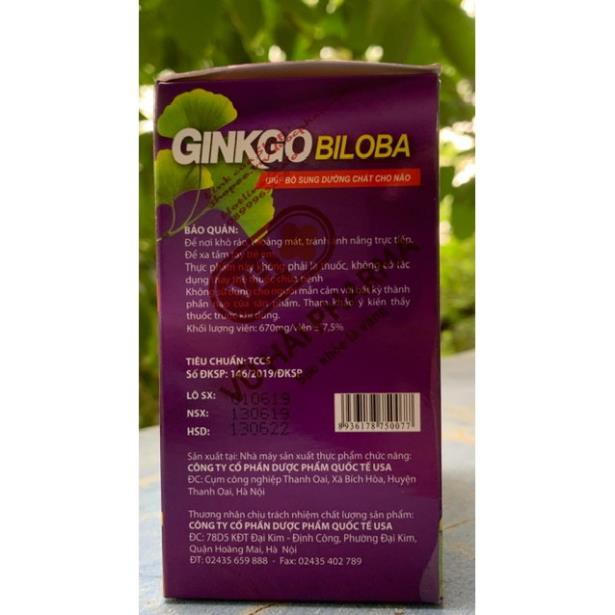 Ginkgo biloba 240mg tăng cường lưu thông mạch máu não ,phá tan các cục máu đông