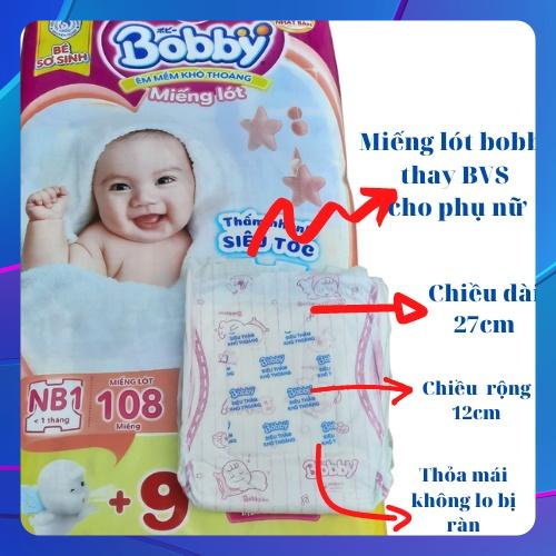 [Tách lẻ miếng] Miếng lót sơ sinh bobby Newborn 1 (dưới 1 tháng) chiều dài 27cm