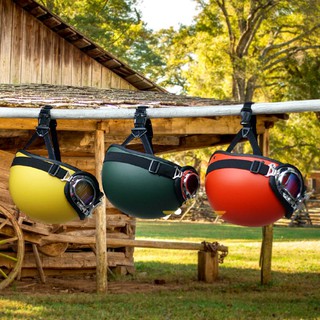 Hàng chính hãng, mũ bảo hiểm 1/2 màu trơn kèm kính phi công và kính UV xốp ép - khóa đỏ