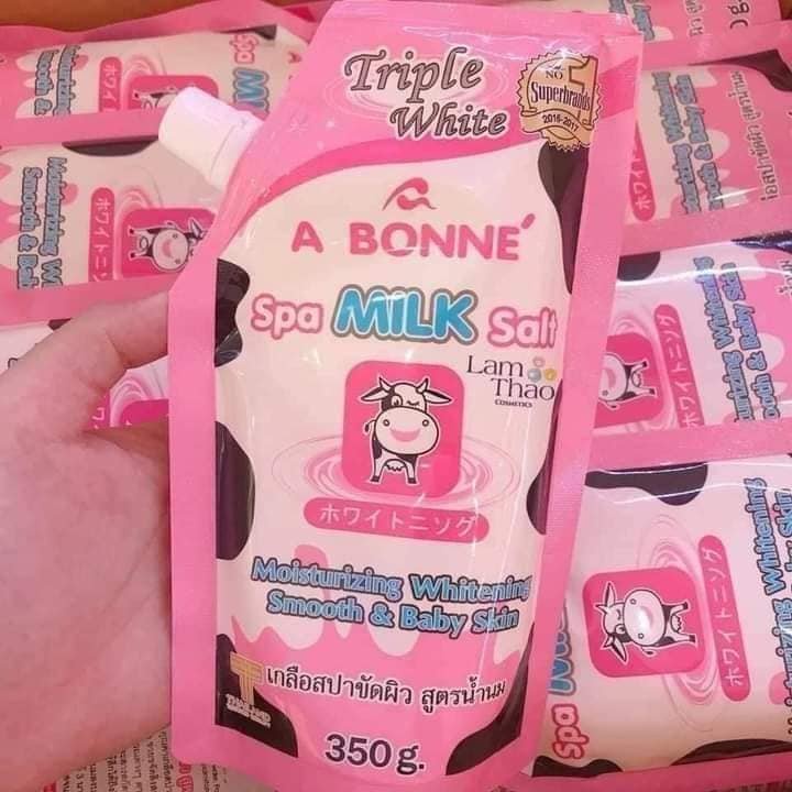Muối Tắm Sữa Bò Spa A Bonne Tẩy Tế Bào Chết, Làm Mềm Da Thái Lan 350g (Có Vòi)