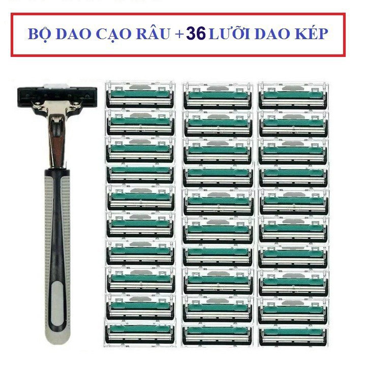 Máy dao cạo râu kèm 36 lưỡi kép và kem