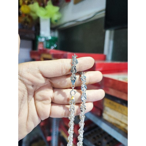 Dây chuyền Xoắn lá Bạc Ý mạ Bạch Kim Vàng Trắng nam nữ