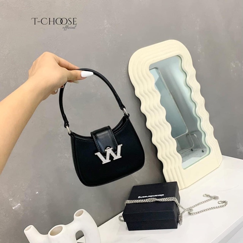 TÚI KẸP NÁCH W DÁNG BẦU MINI- HÀNG FULL BOX