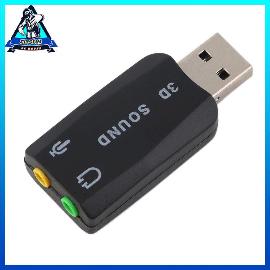 USB 2.0 sang 3D Mic Loa Tai nghe Âm thanh Bộ chuyển đổi Card âm thanh 5.1 cho Máy tính xách tay PC [8/7]
