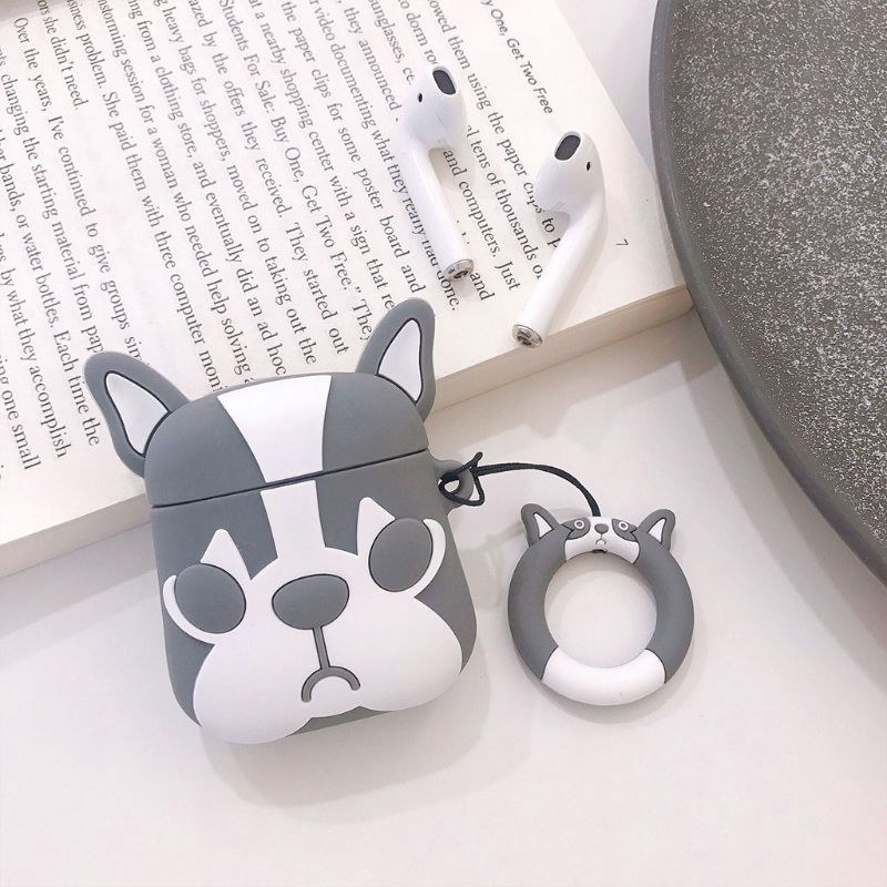 Vỏ Đựng Bảo Vệ Hộp Sạc Tai Nghe Airpods 1 / 2 Hình Chú Chó Bull