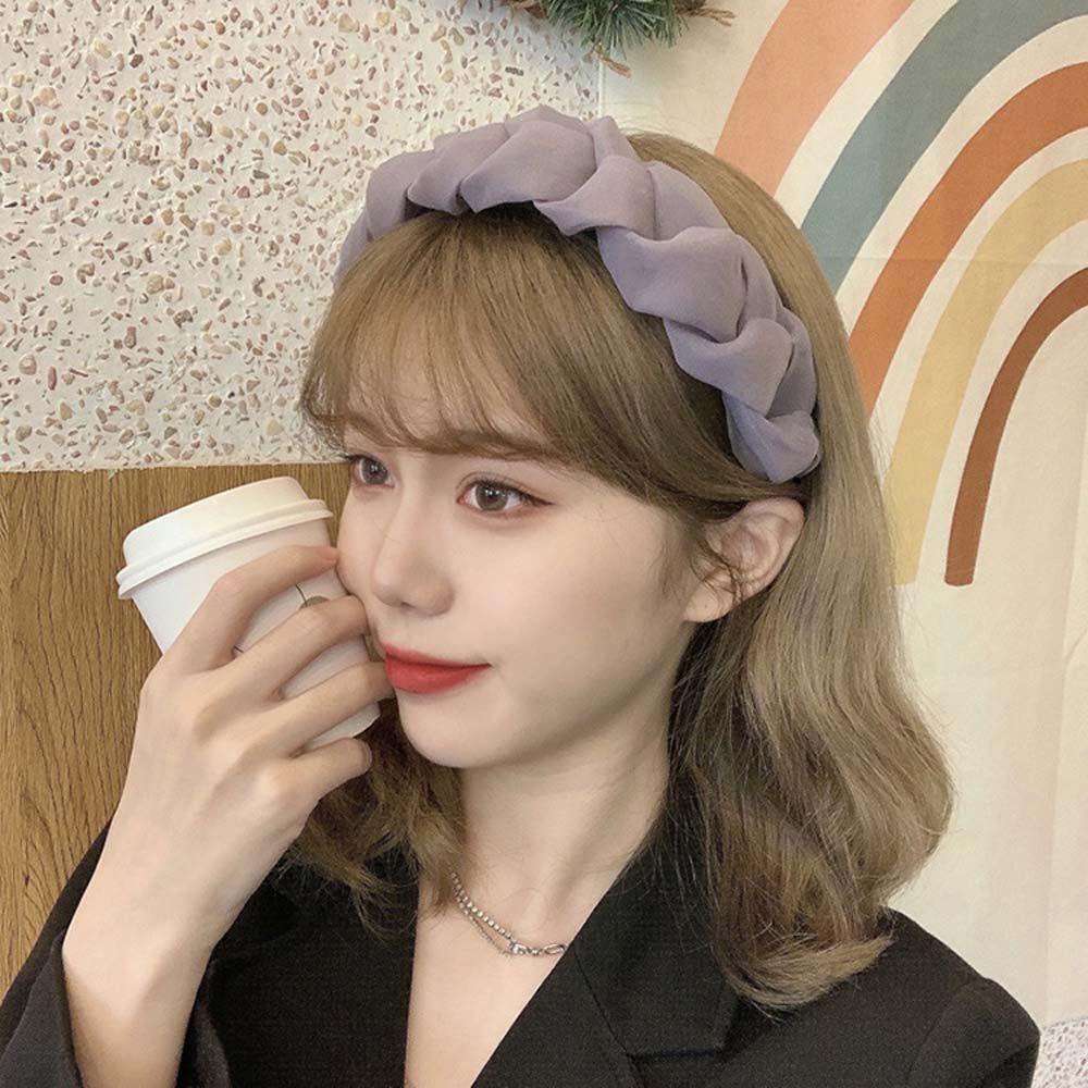 Băng Đô Cài Tóc Bản Rộng Phối Lưới Thời Trang Thanh Lịch Cho Nữ