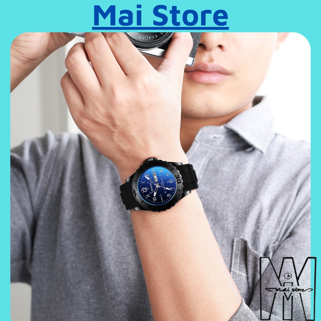 Đồng hồ nam đeo tay Douyin Couple chính hãng, dây silicon , dạ quang , gương kính cường lực chống trầy xước hiệu quả