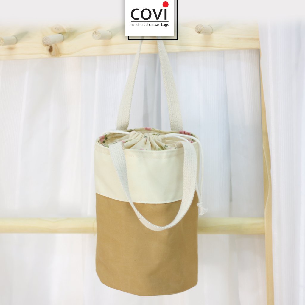 Túi cơm 2 màu Vải Canvas Thương Hiệu Covi