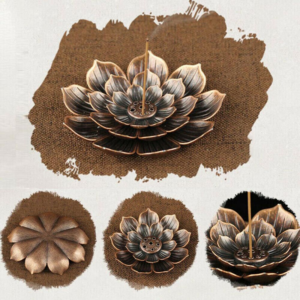 Giá Đỡ Nhang Trầm Hương Thủ Công 2 Trong 1 Hình Hoa Sen Phong Cách Phật Giáo Trung Hoa