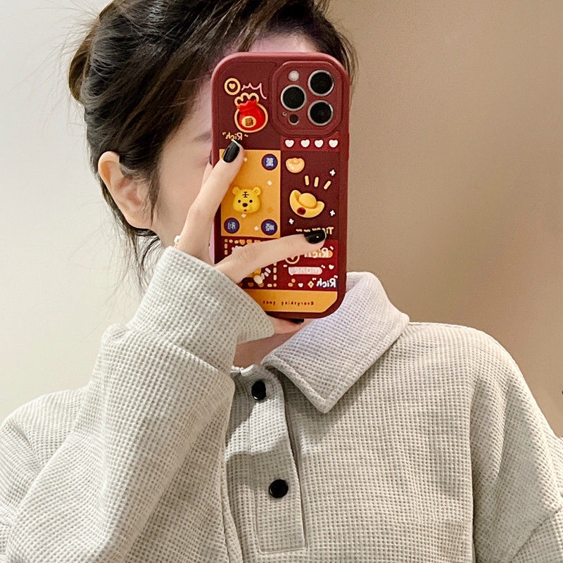 Ốp Điện Thoại Silicon Họa Tiết Chú Hổ 3d Dễ Thương Cho IPhone 12 13 11 Pro Max X Xs Max Xr 5388