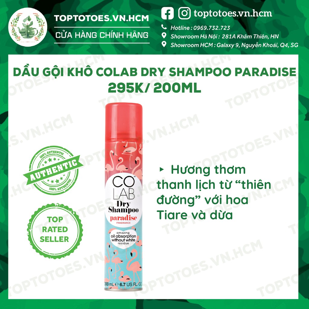 Xịt gội khô Colab Dry Shampoo giữ tóc sạch, bồng bềnh