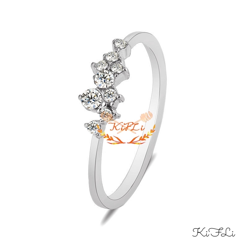 Nhẫn nữ mạ vàng đính đá size 6-10 phong cách Hàn Quốc