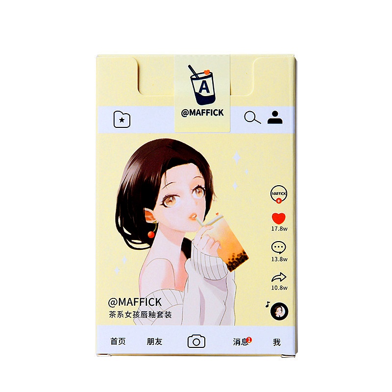 Năm Gói Son Bóng Trang Điểm Màu Sắc Truyện Tranh Với Bộ Son Lì Trơn Dành Cho Nữ Sinh Tiệc Tùng