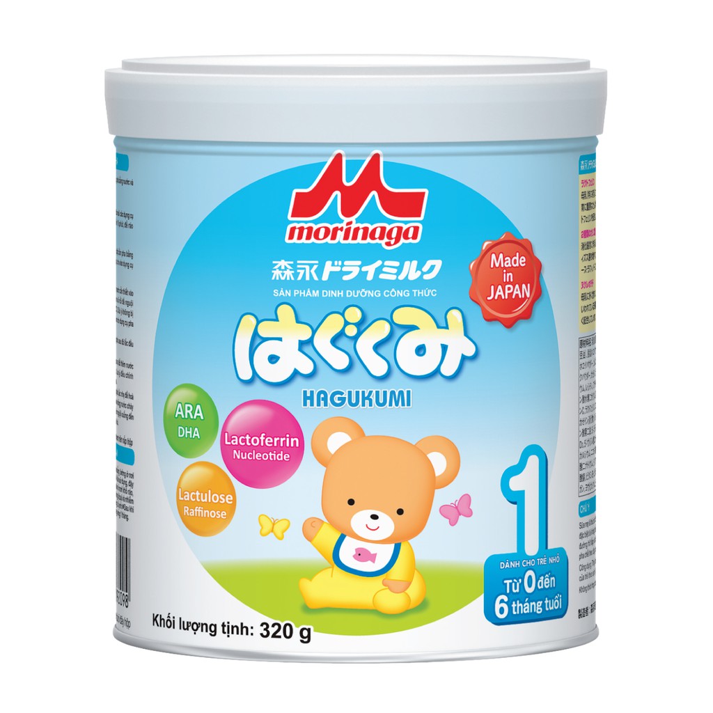 Sữa bột Morinaga HAGUKUMI Số 1 320g [Hàng còn nguyên đai KM]