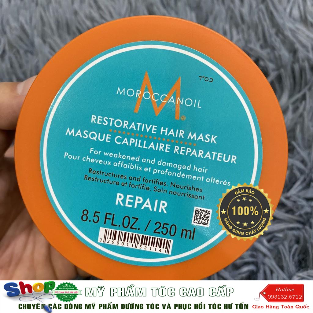 [Moroccanoil-chính hãng] Hấp dầu (mặt nạ) phục hồi tóc Moroccanoil Repair Mask 250ml ( viền vàng)