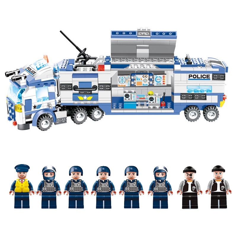 Đồ Chơi Lắp Ráp Kiểu LEGO Mô Hình Cảnh Sát Thành Phố Hòa Bình SWAT ROBOT Chiến Đấu/ Máy Bay Trực Thăng/ Xe Cơ Động PX250
