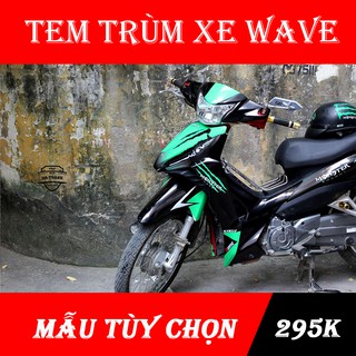 Tem Trùm Wave RSX Xanh Đen Monster