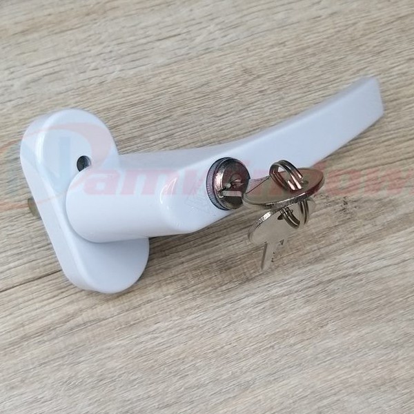 Tay nắm gạt đa điểm cửa sổ nhựa lõi thép có chìa khóa