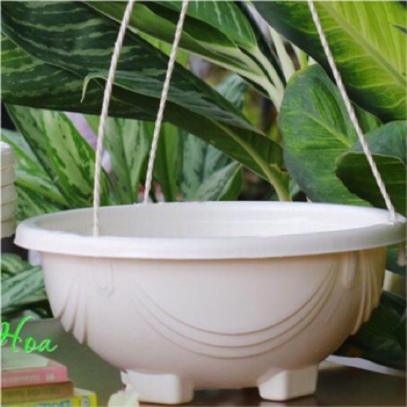 Chậu chảo nhựa (gồm chậu+dây. treo)