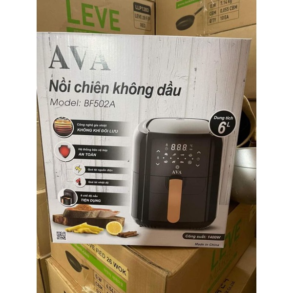 Nồi chiên không dầu Ava với dung tích sử dụng 5.5 lít..