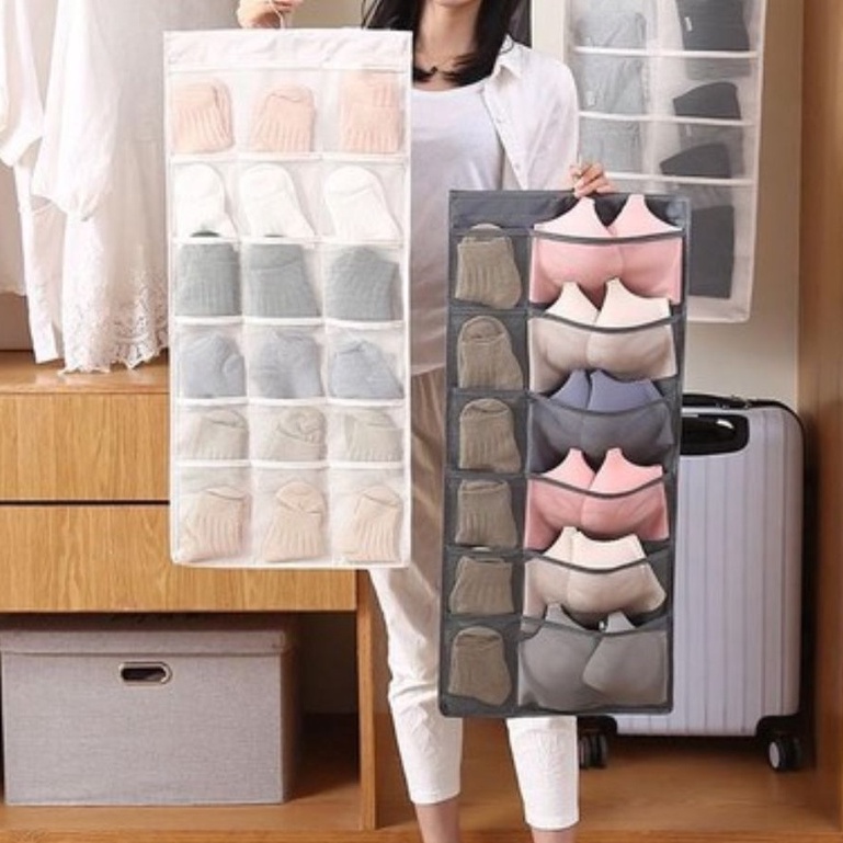 [ BAO GIÁ TOÀN QUỐC ] TÚI TREO ĐỒ LÓT TREO TẤT 2 MẶT 30 NGĂN THÔNG MINH CHỐNG BỤI HÀNG DÀY LOẠI 1 ❤️ 𝗚𝗜𝗔𝗗𝗨𝗡𝗚𝗛𝗔𝗡𝗢𝗜𝟯𝟵 ❤️