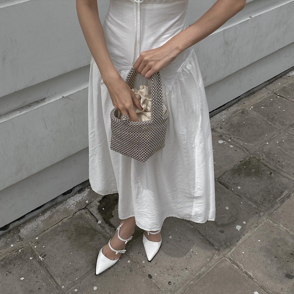 Lily Basket Bag | Túi Xách Bucket Đeo Tay Kết Hạt Kèm Túi Lót Phong Cách Hàn Quốc