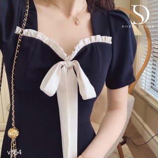 Đầm nơ tiểu thư