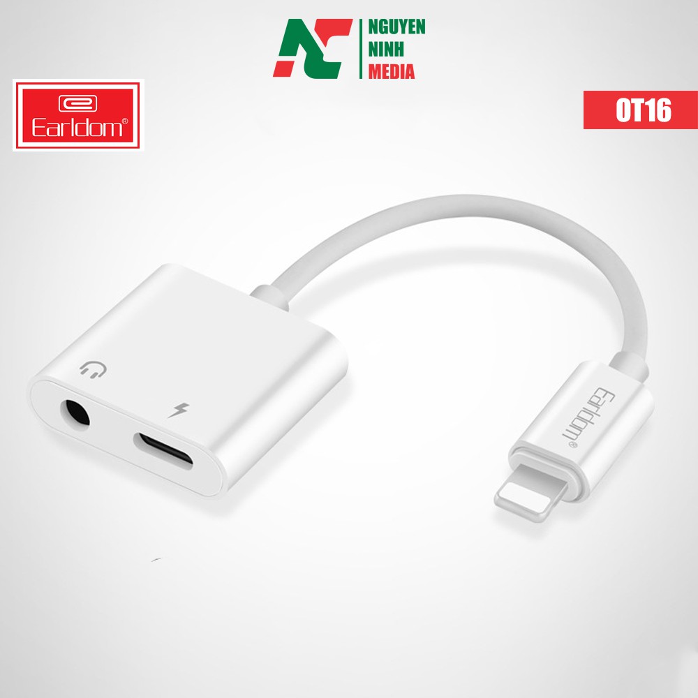 Jack Chuyển Lightning 2 in 1 ( 2 Cổng Lightning + Jack 3.5 ) EarlDom OT16
