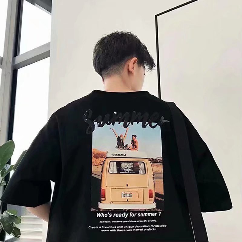 Áo Thun Tay Ngắn Dáng Rộng In Chữ Size M-8XL Thời Trang Cho Nam