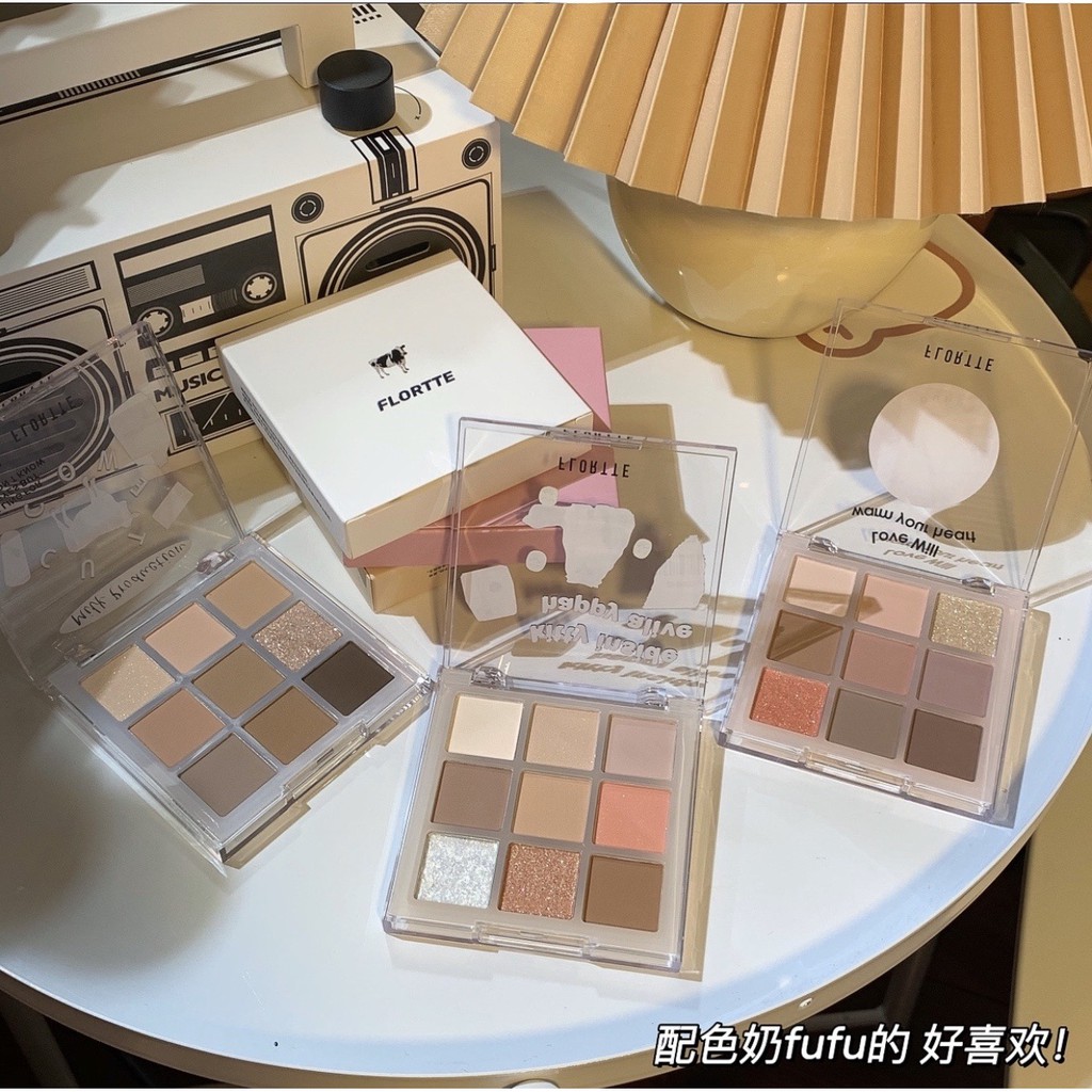 [Hàng mới về] Bảng phấn mắt Flortte 9 màu Chic chú vịt may mắn xinh xắn | BigBuy360 - bigbuy360.vn