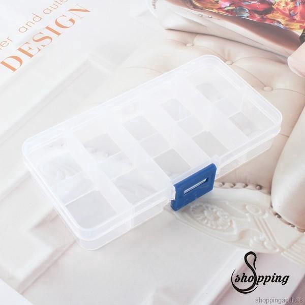Hộp đựng trang sức nhỏ chất liệu nhựa 10/15 ngăn tiện dụng bền bỉ