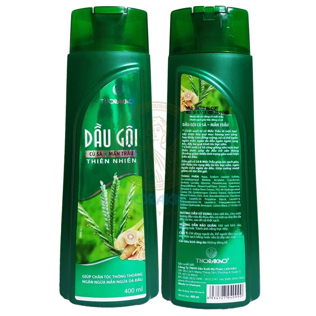 Dầu gội củ sả mần trầu ngăn rụng tóc Thorakao 400ml