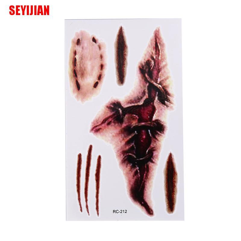 Bộ 5 Hình Xăm Dán Vết Sẹo Kinh Dị Hóa Trang Halloween