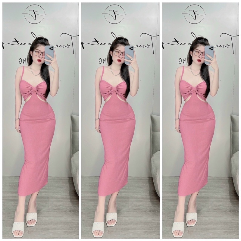 Đầm body hai dây khoét eo siêu hot