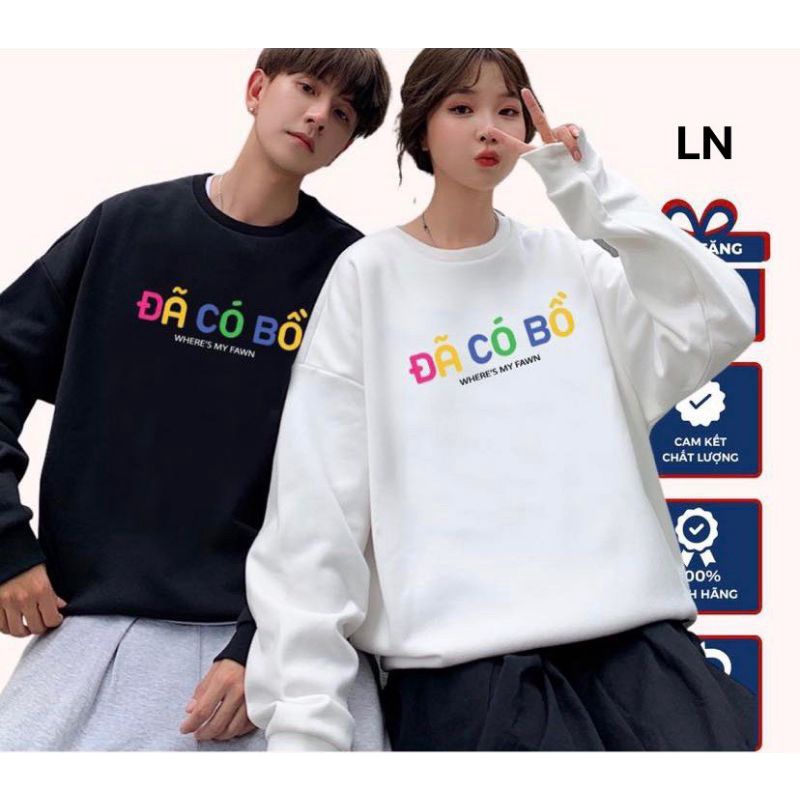 Áo Sweater ĐÃ CÓ BỒ Form Rộng Unisex Tay Bồng Nam Nữ, Áo Sweater Chất Nỉ Hàn Xuất Dư Dày, Màu Siêu Độc Lạ(Kèm Ảnh Thật)