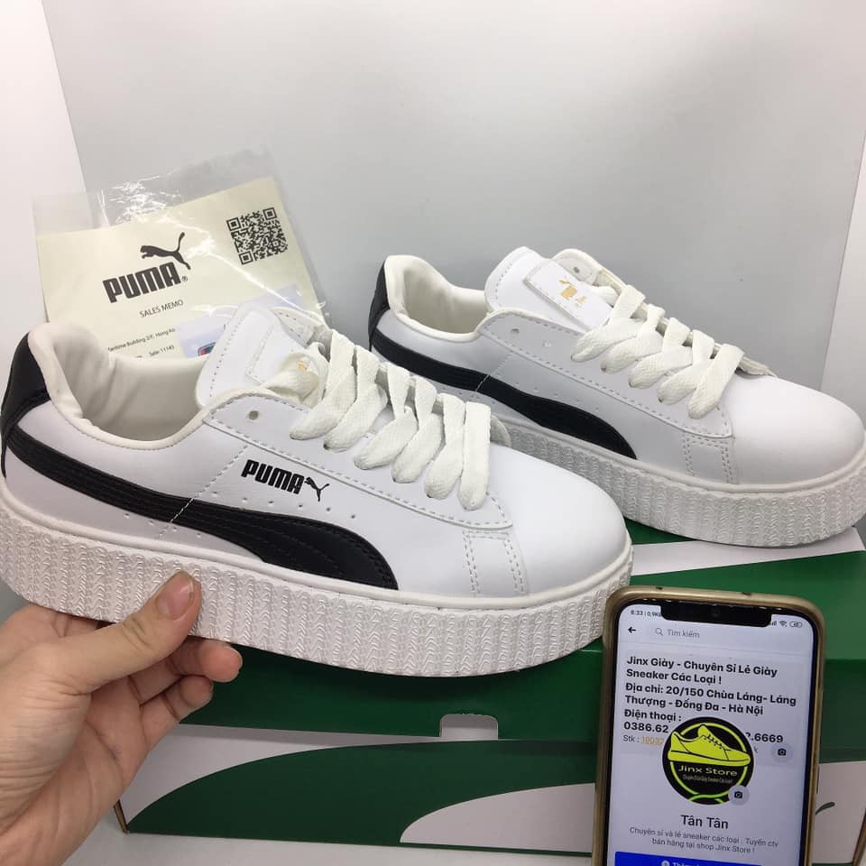 [Hot trend-Freeship] Giày thể thao Puma trắng kẻ đen cao cấp Jinx Store | BigBuy360 - bigbuy360.vn