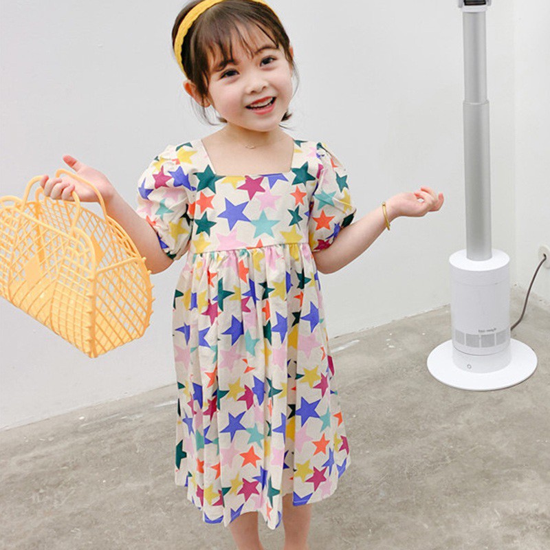 Đầm Công Chúa In Hình Ngôi Sao Cho Bé Gái