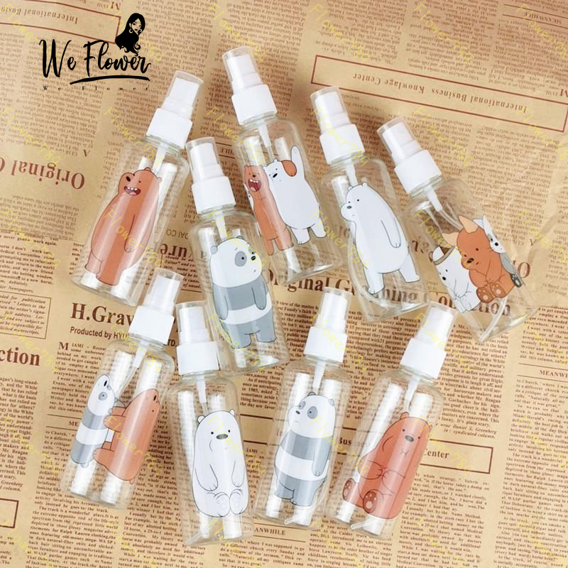[Hàng mới về] Chai xịt rỗng 100ml đựng mỹ phẩm nhỏ gọn họa tiết gấu hoạt hình đa dụng