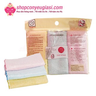 Set 3 Khăn Mặt Sợi Tre Unobaby 25*25